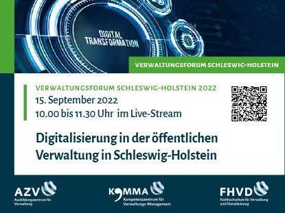 Beitragsbild zum Thema "Save the date: Verwaltungsforum Schleswig-Holstein im Live-Stream am 15.09.2022"